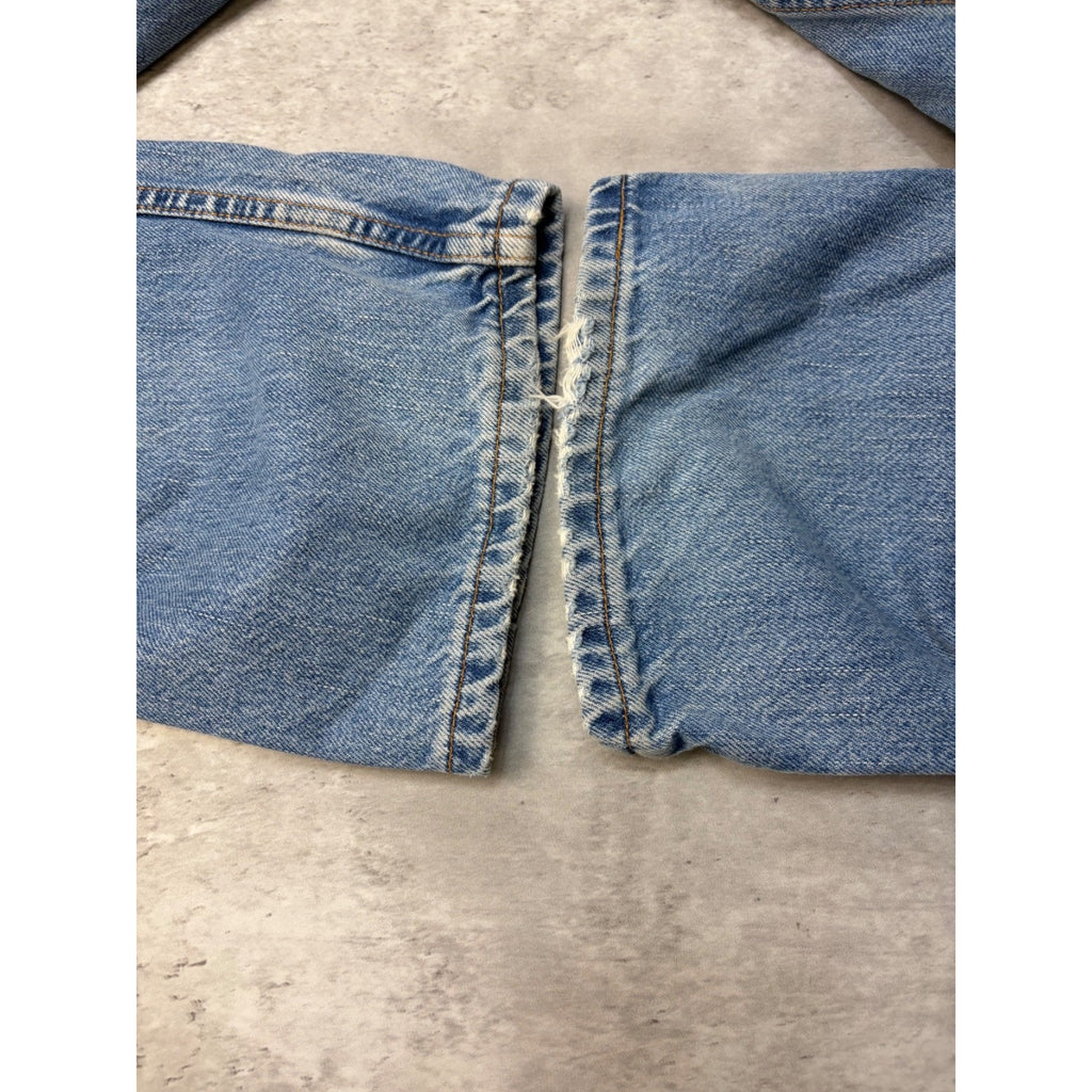 Vintage Levis 505 Red Tab Straight Leg Regular Fit Light Wash Denim Pants Sz 37