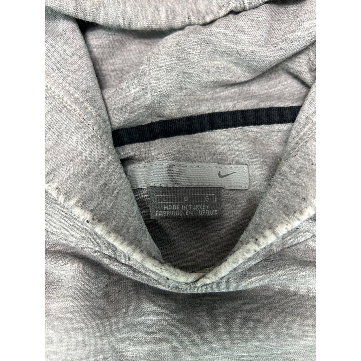 Vintage 2000s Nike Embroidered Mini Swoosh Hooded Sweatshirt Size Large Gray