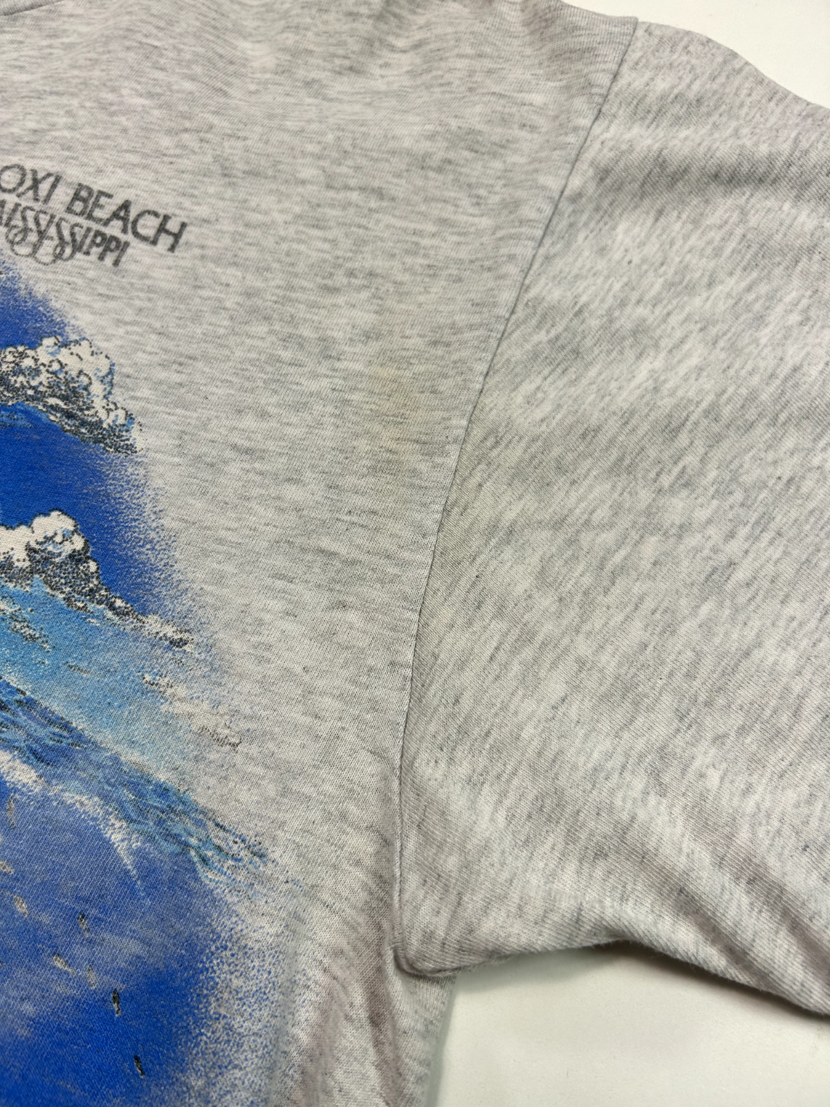 Vintage 90s Blioxi Beach Mississippi Ocean Wraparound Print T-Shirt Size Large