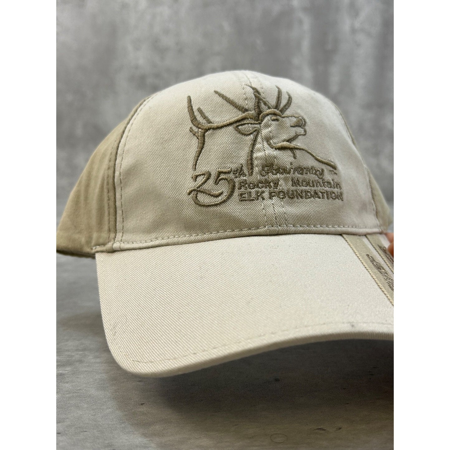 Vintage Rocky Mountain Elk Foundation Embroidered Spellout Strapback Hat OSFA