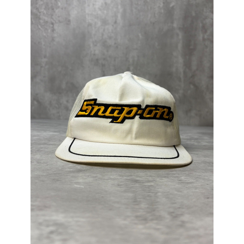 Vintage Snap On Embroidered Patch Trucker Snapback Hat OSFA