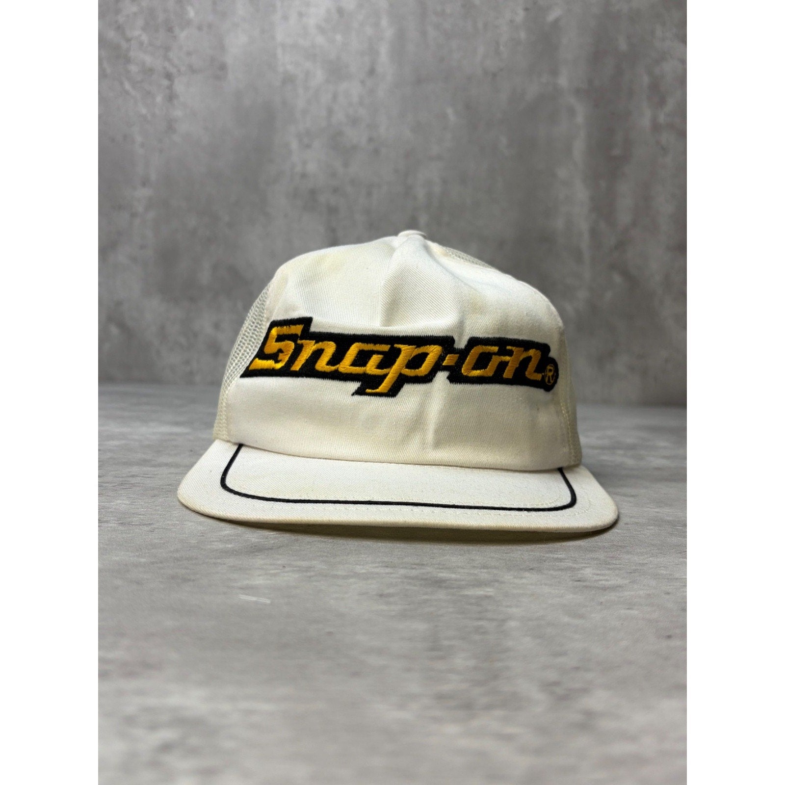 Vintage Snap On Embroidered Patch Trucker Snapback Hat OSFA