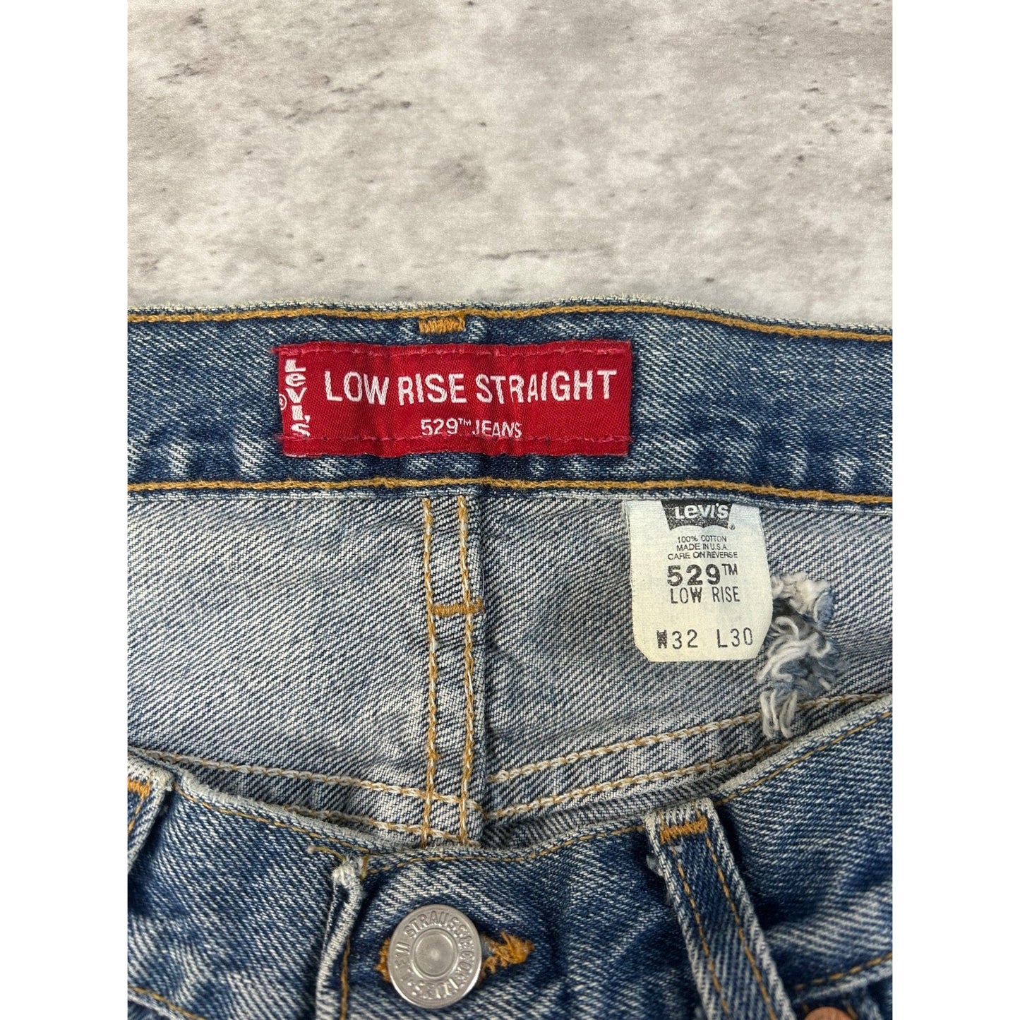 Vintage Levis 529 Red Tab Low Rise Straight Medium Wash Denim Pants Size 33