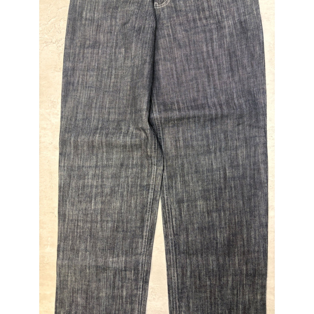 Vintage Y2K Womens Kani Embroidered Crown Dark Wash Denim Pants Size 14x28
