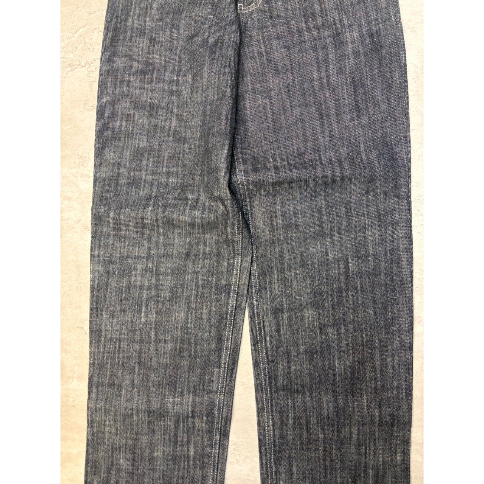 Vintage Y2K Womens Kani Embroidered Crown Dark Wash Denim Pants Size 14x28