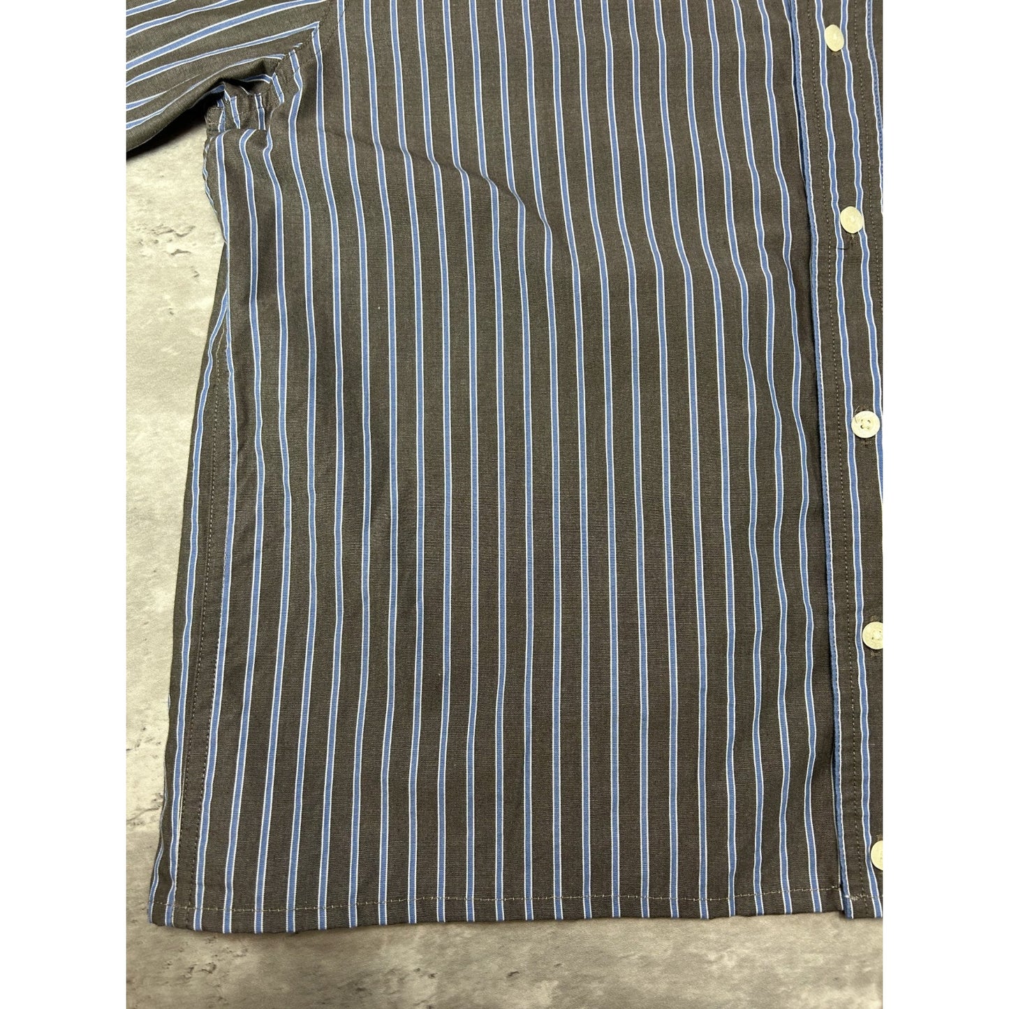 Vintage Chaps Striped Print Long Sleeve Reworked Cropped Button Up Shirt Medium