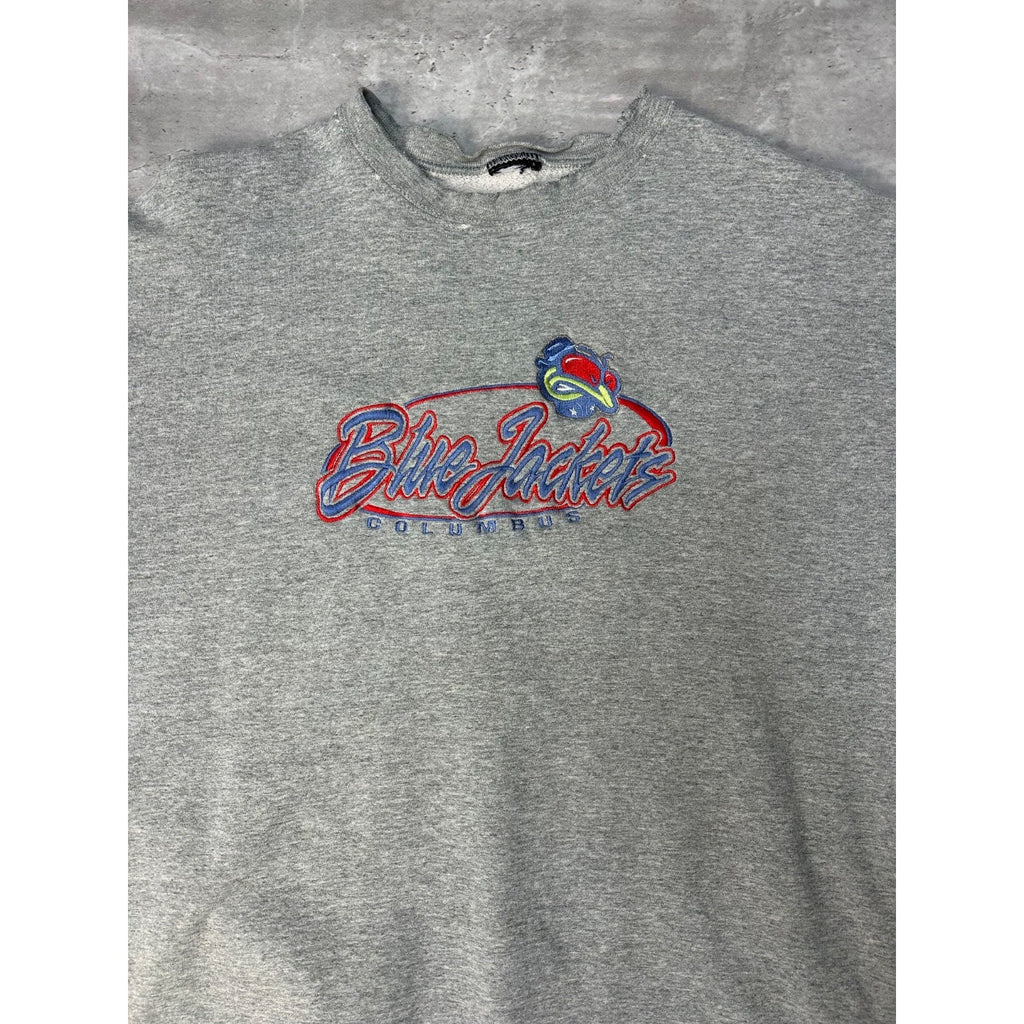 Vintage 90s Columbus Blue Jackets NHL Embroidered Spellout Sweatshirt Size XL