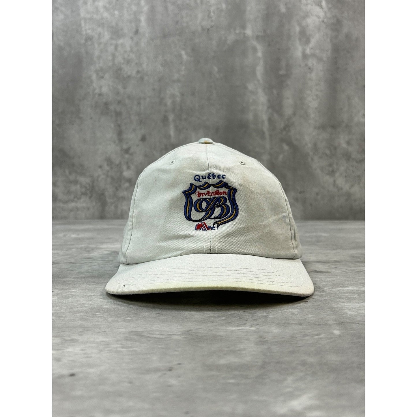 Vintage 1993 Quebec Nordiques NHL Embroidered Spellout Snapback Hat OSFA