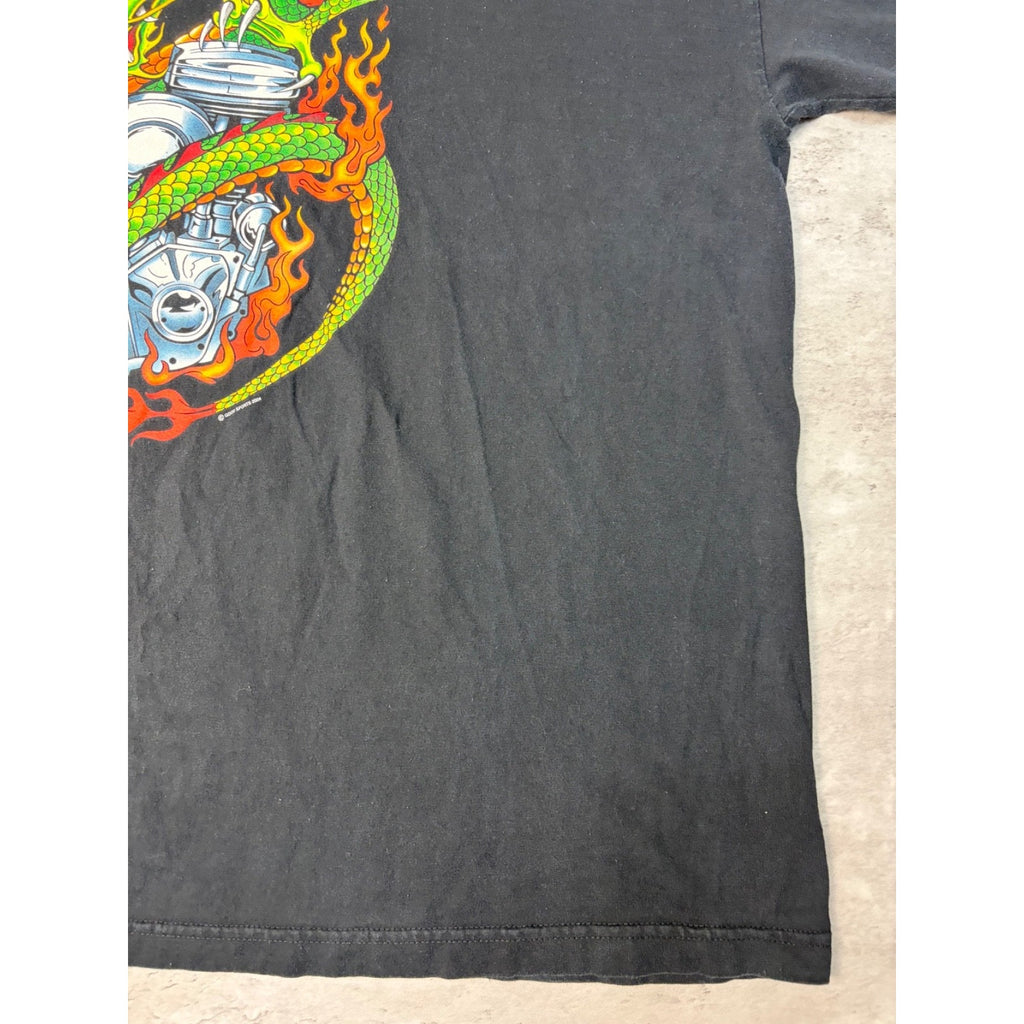 Vintage 2004 Dragon Engine Sleeve Graphic Long Sleeve T-Shirt Size 3XL