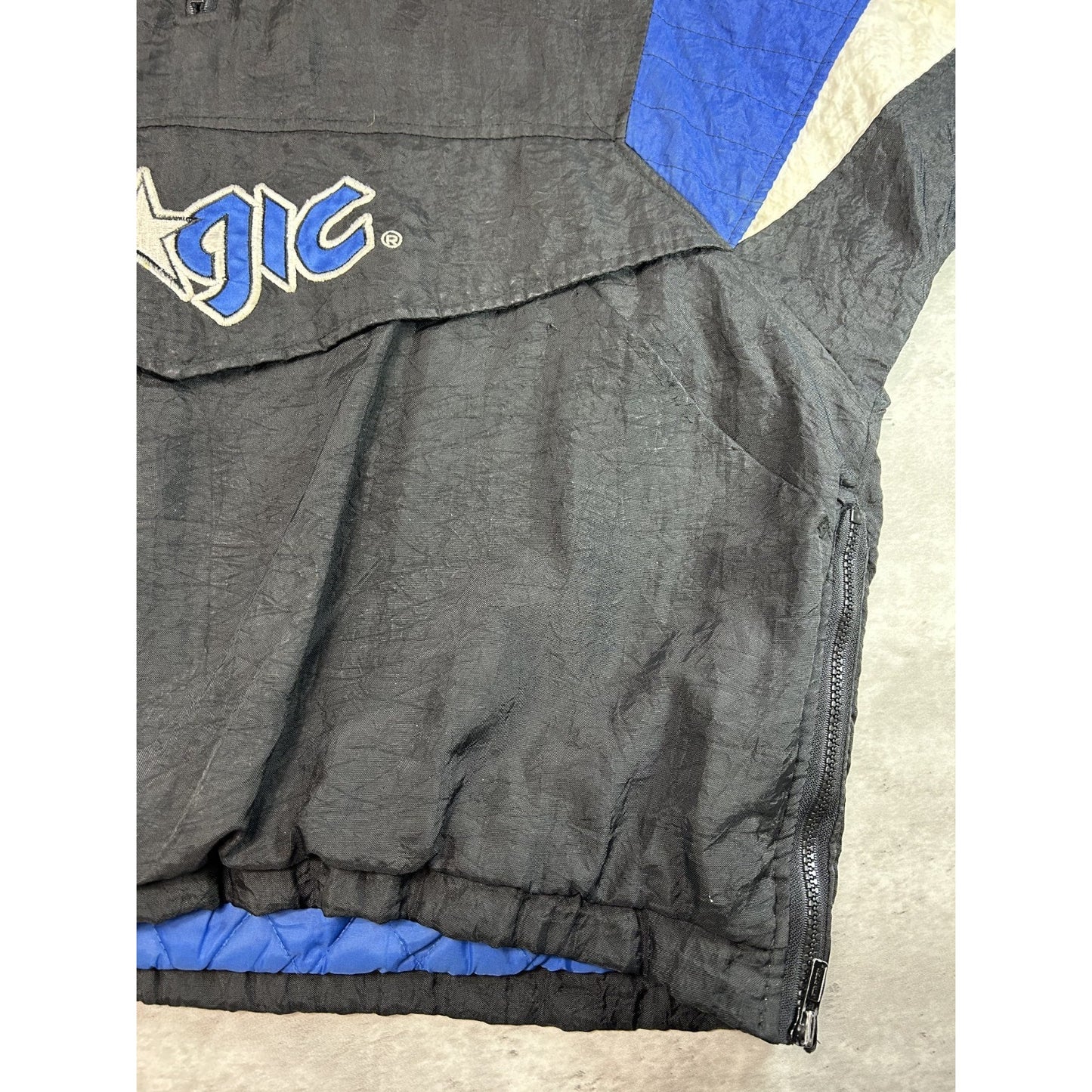 Vintage 90s Orlando Magic NBA Insulated Starter 1/2 Zip Pullover Jacket Sz Large