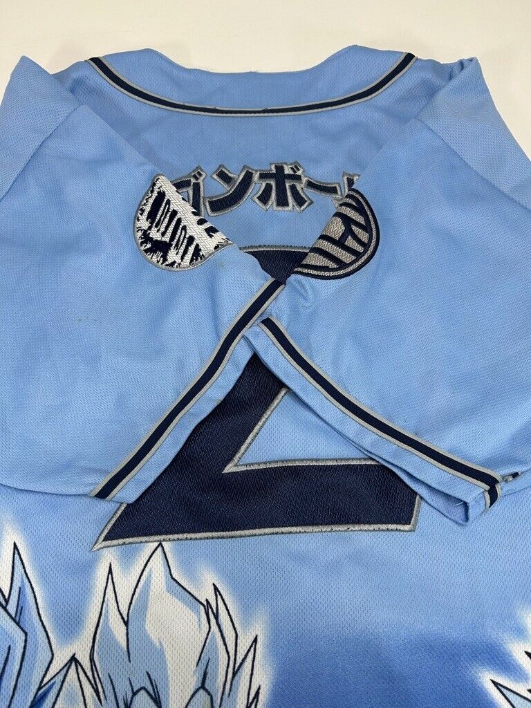 Vintage 2002 Dragon Ball Z Anime Promo Stitched Baseball Jersey Size XL Blue