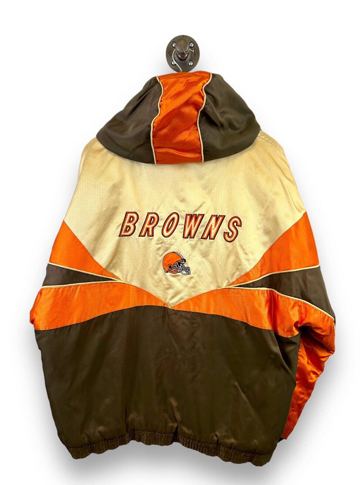 Vintage 90s Cleveland Browns Insulated NFL Pro Player Jacket Size Large