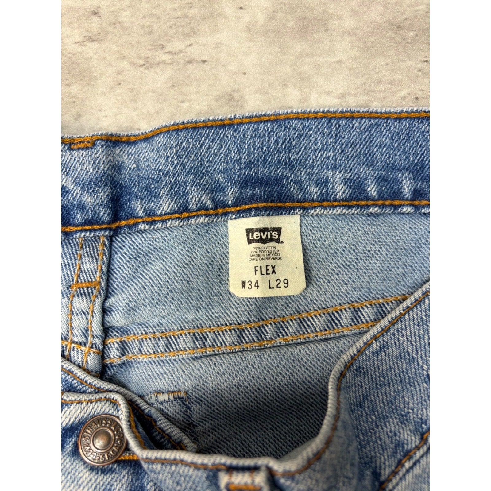 Vintage Levis Flex Brown Tab Light Wash Denim Pants Size 34