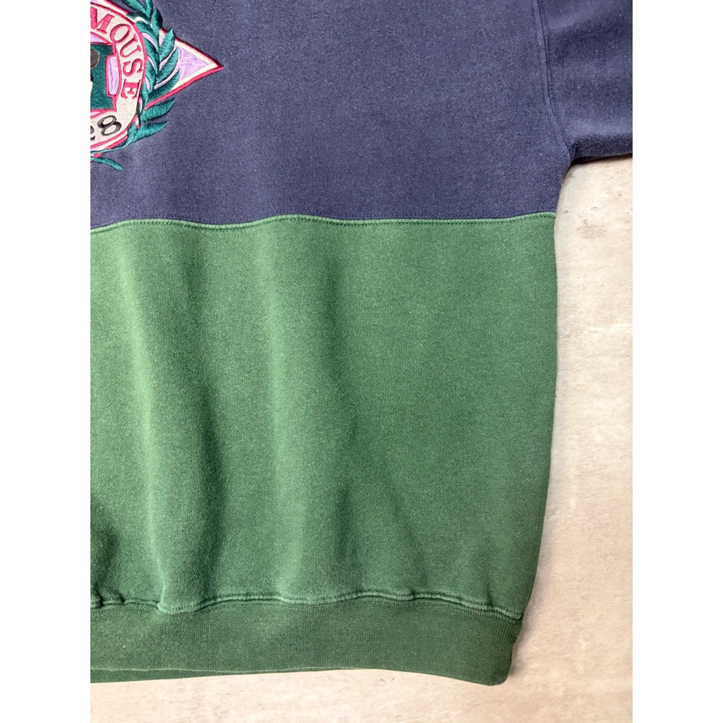 Vintage 90s Disney Mickey Mouse 1928 Embroidered Crest Sweatshirt Size XL