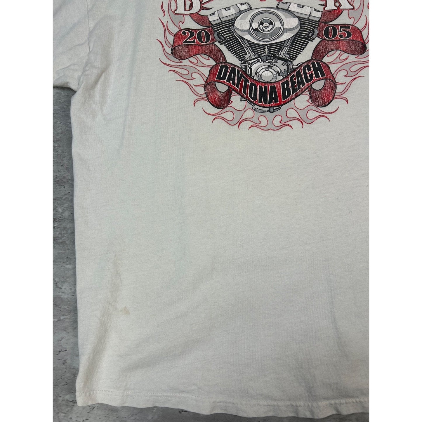 Vintage 2005 Daytona Bike Week Skull Graphic T-Shirt Size XL White