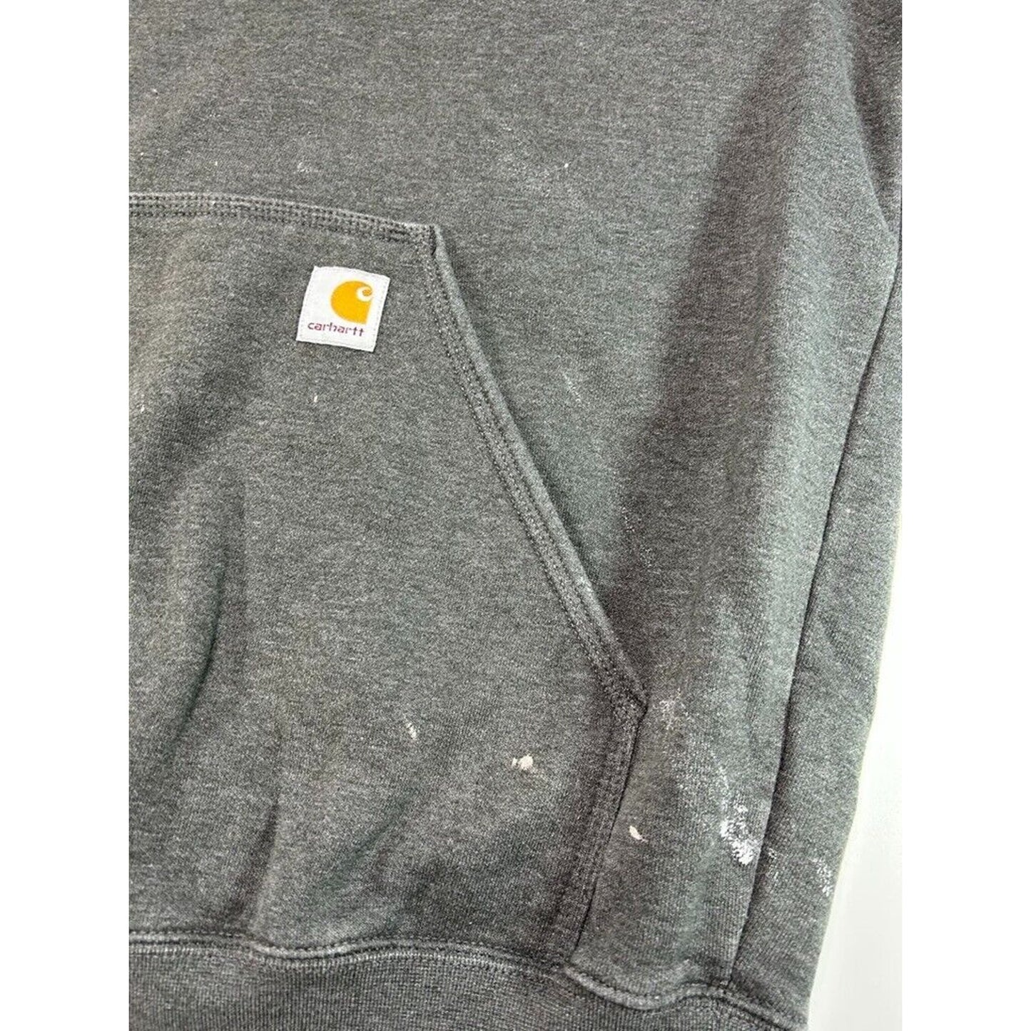 Carhartt Original Fit Sleeve Spellout Hooded Work Wear Sweatshirt Size Large