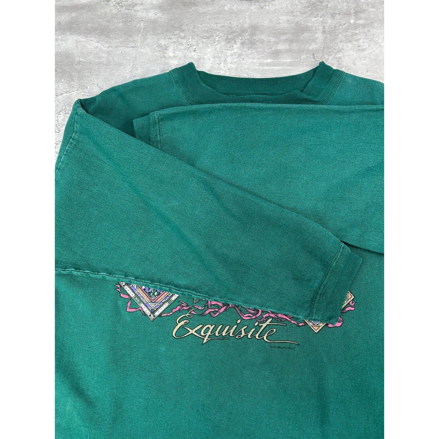 Vintage 90s Exquisite Rose Graphic Nature Crewneck Sweatshirt Size Medium