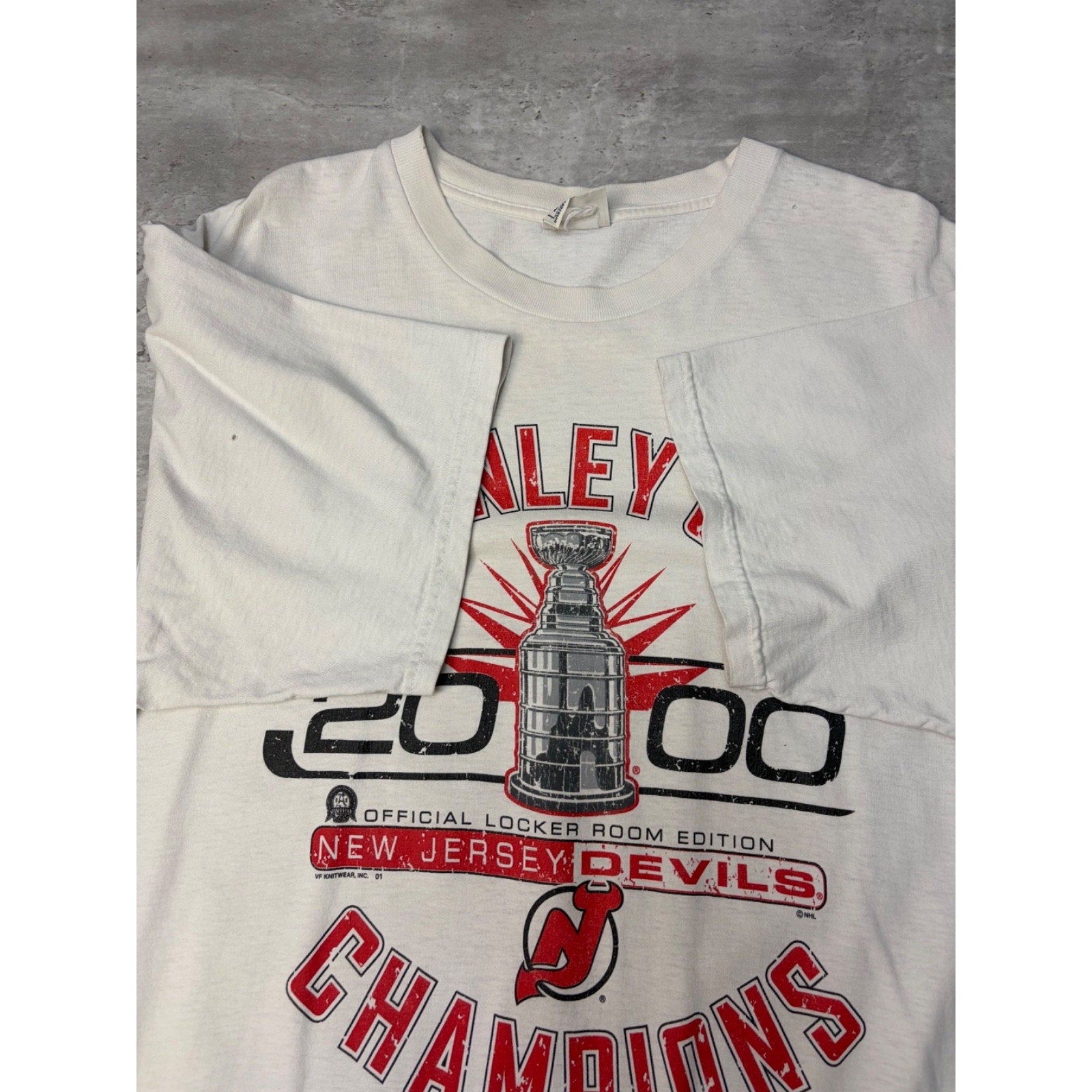 Vintage 2000 New Jersey Devils NHL Stanley Cup Champs T-Shirt Size XL