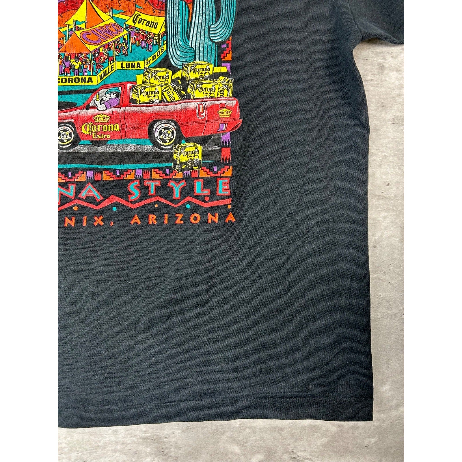 Vintage 90s Cinco De Mayo Arizan 1/4 Graphic Destination T-Shirt Size Large