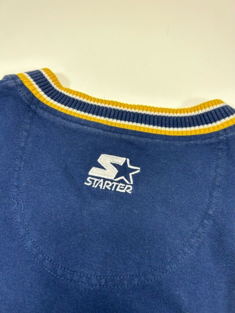 Vintage 90s Michigan Wolverines Starter Embroidered Vest Sweatshirt Size Large