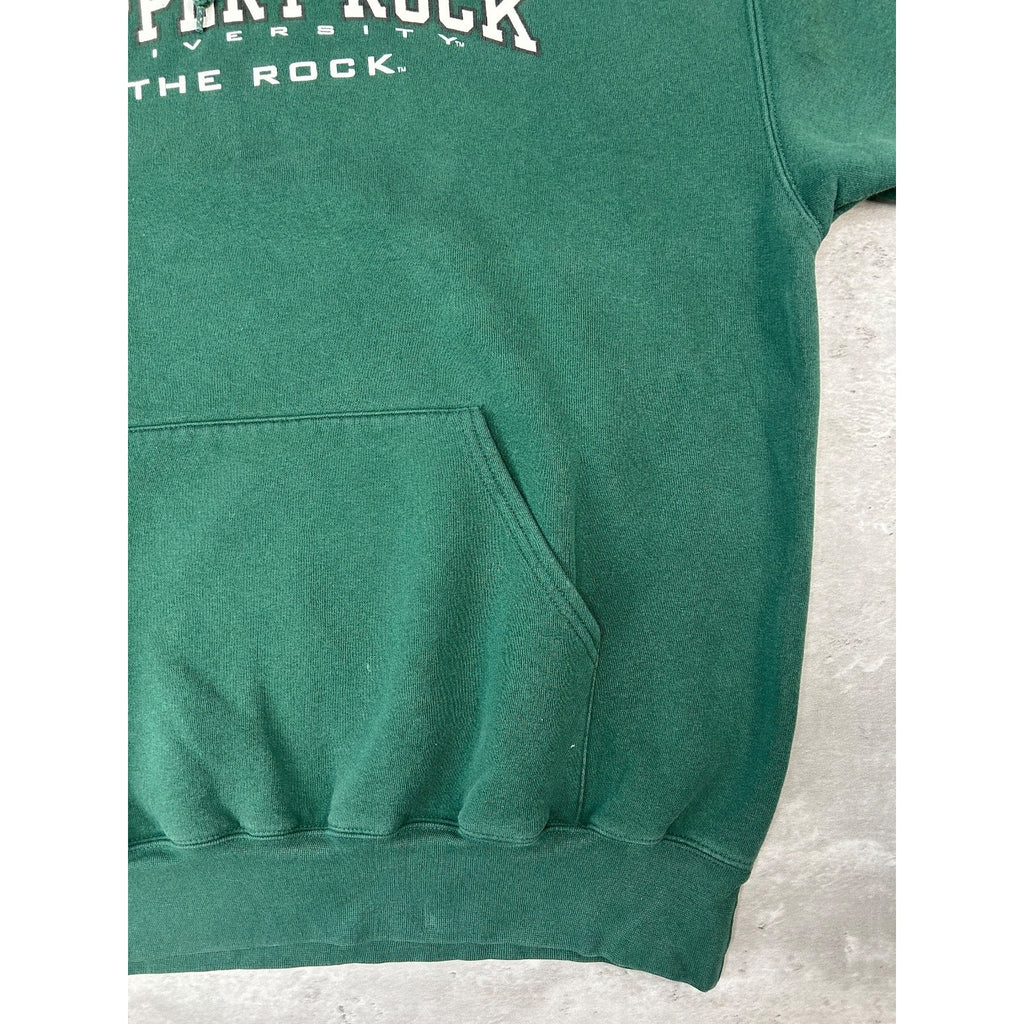 Vintage Slippery Rock University Graphic Spellout Hooded Sweatshirt Size Large
