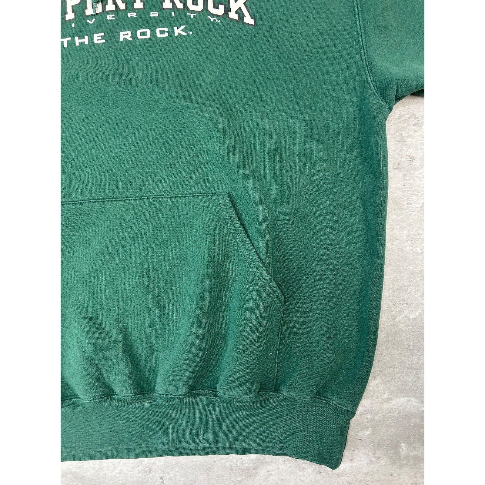 Vintage Slippery Rock University Graphic Spellout Hooded Sweatshirt Size Large