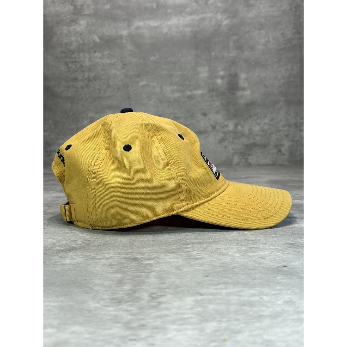 Vintage Disney Mickey Mouse Embroidered Patch Strapback Hat OSFA Yellow