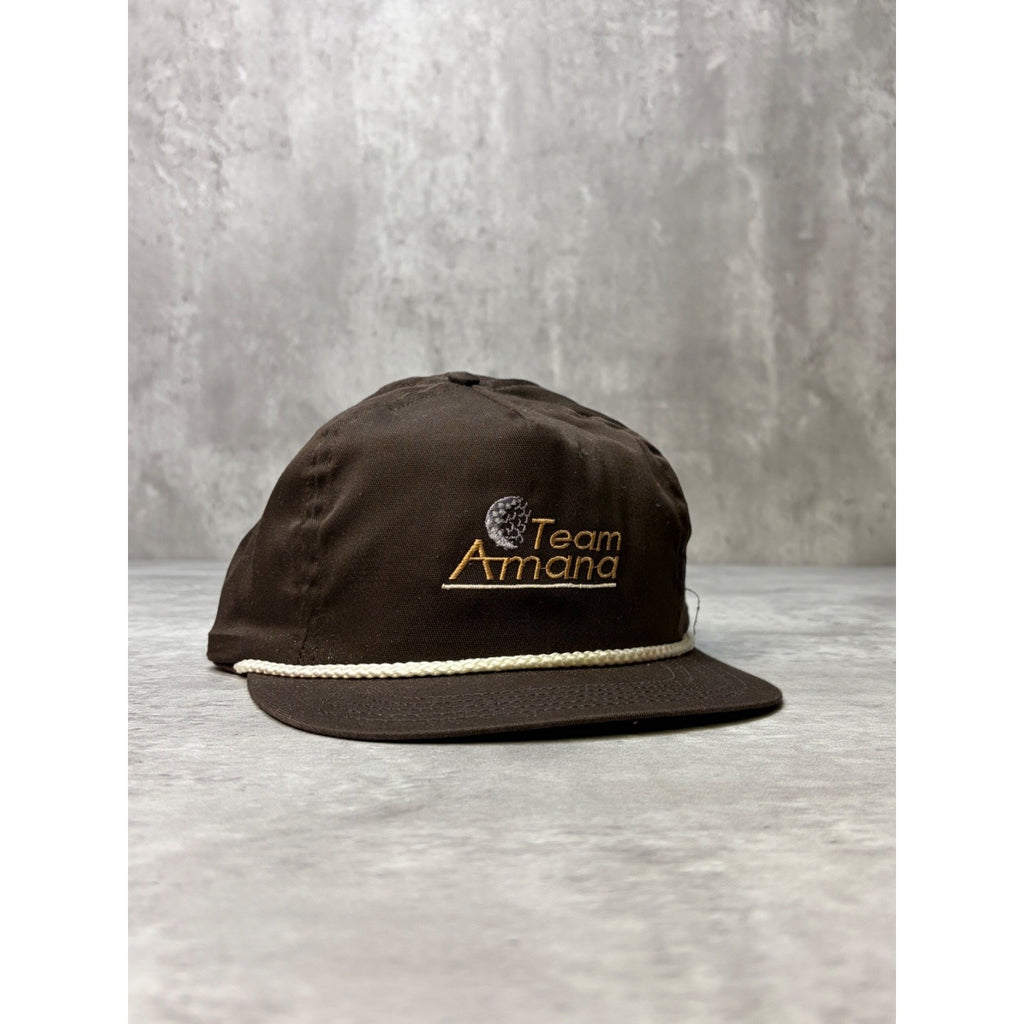 Vintage Team Amana Embroidered Spellout Golf Strapback Hat OSFA