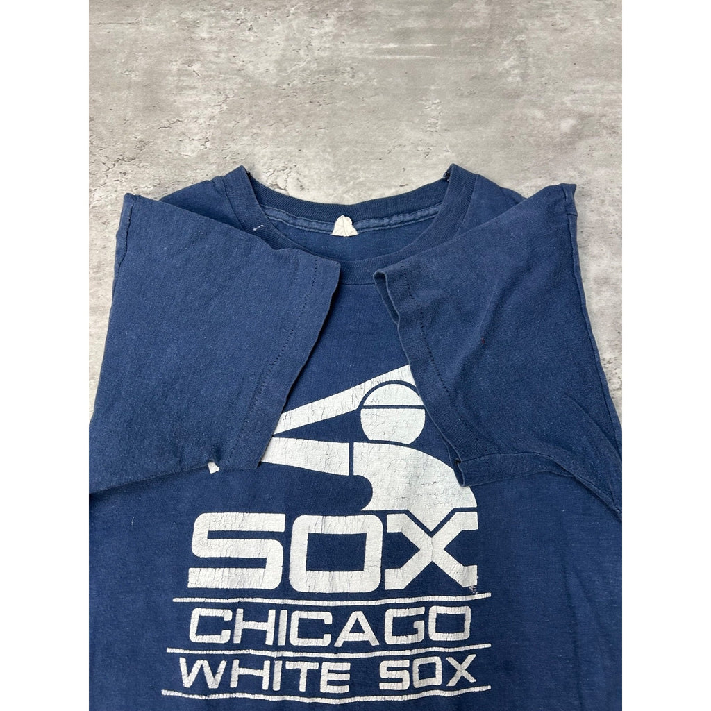 Vintage 80s Chicago White Sox MLB Retro Logo Graphic T-Shirt Size Medium