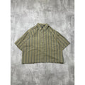 VTG Puritan Single Pocket Striped Reworked Cropped Button Up Shirt Size Large