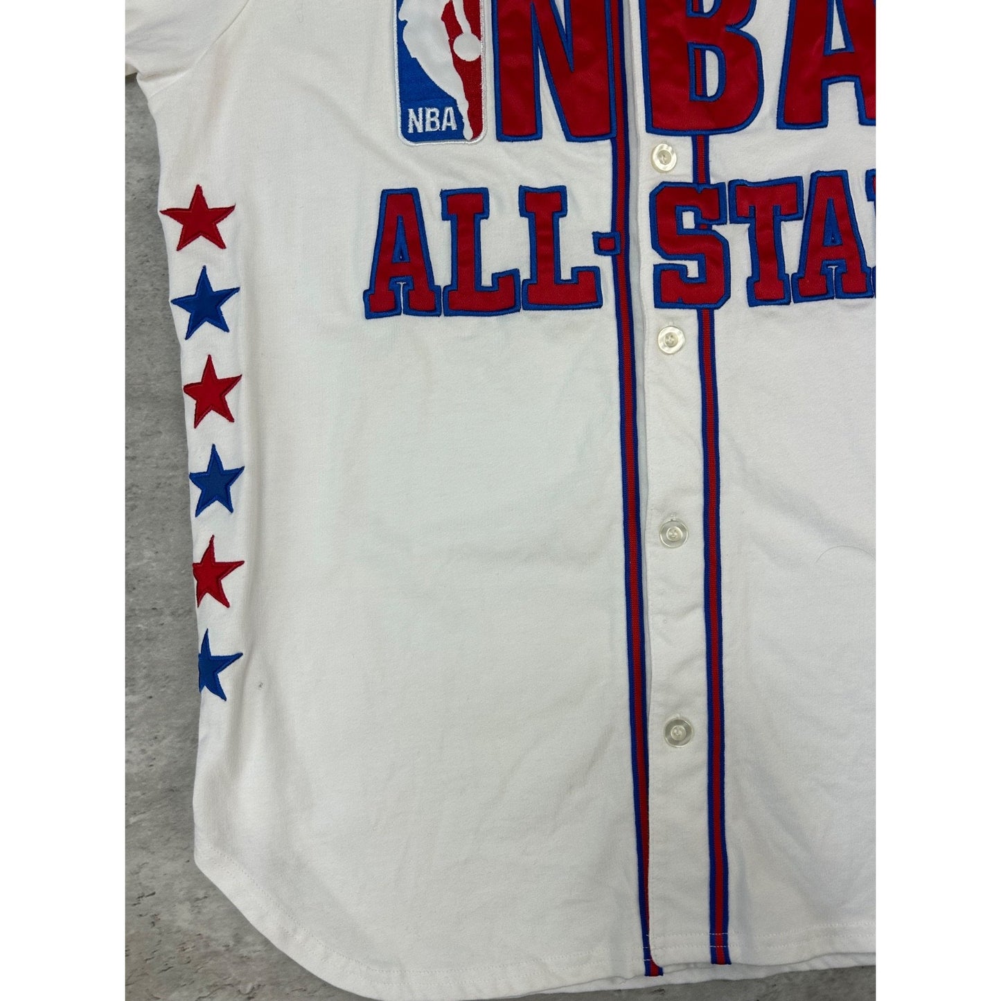 Vintage NBA All-Star Game Stitched Starter Baseball Style Jersey Size Large