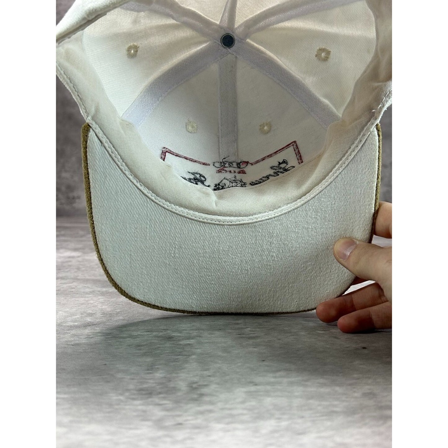 Vintage 90s Audi Spray Farm Horse Trails Embroidered Strapback Hat OSFA