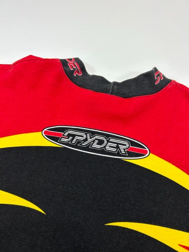 Vintage 90s Spyder All Over Print Long Sleeve Motocross Jersey T-Shirt Sz Small