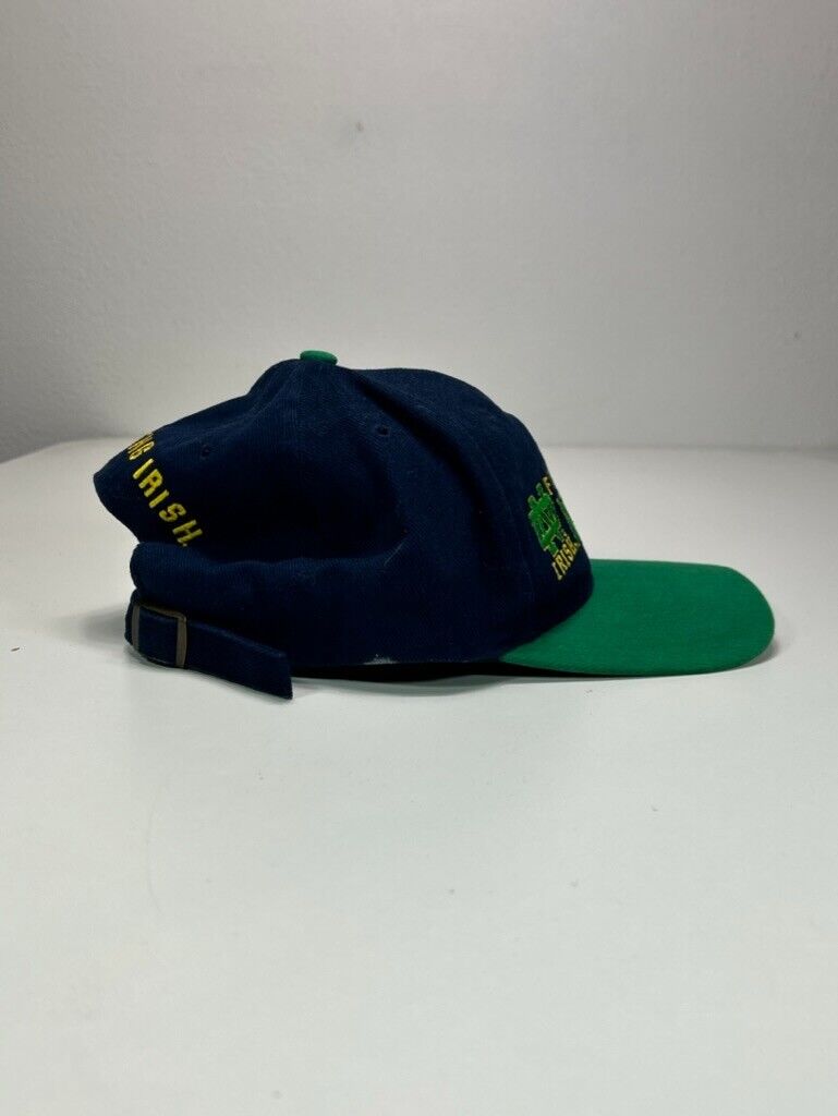 Vintage 90s Notre Dame Fighting Irish NCAA Embroidered Strapback Hat OSFA