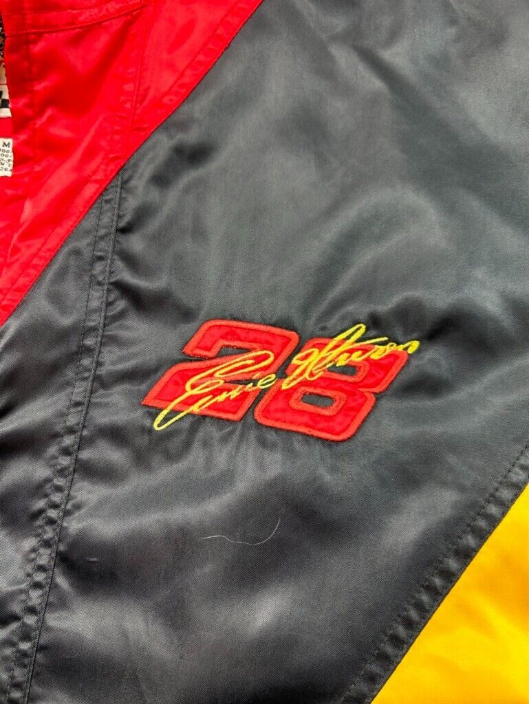 Vintage 90s Ernie Irvan #28 Nascar Embroidered Full Zip Jacket Size Medium