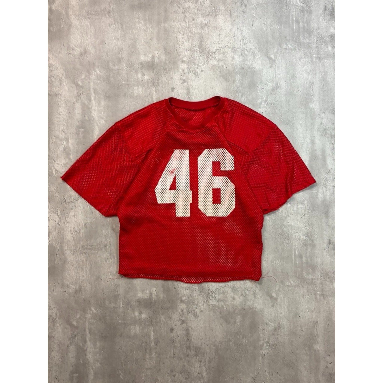 Vintage 80s/90s #46 Loose Mesh Cropped Warm Up Football Jersey Size Large