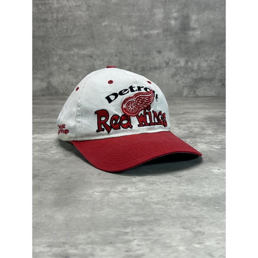 Vintage 90s Detroit Red Wings NHL Embroidered Hockey Snapback Hat OSFA