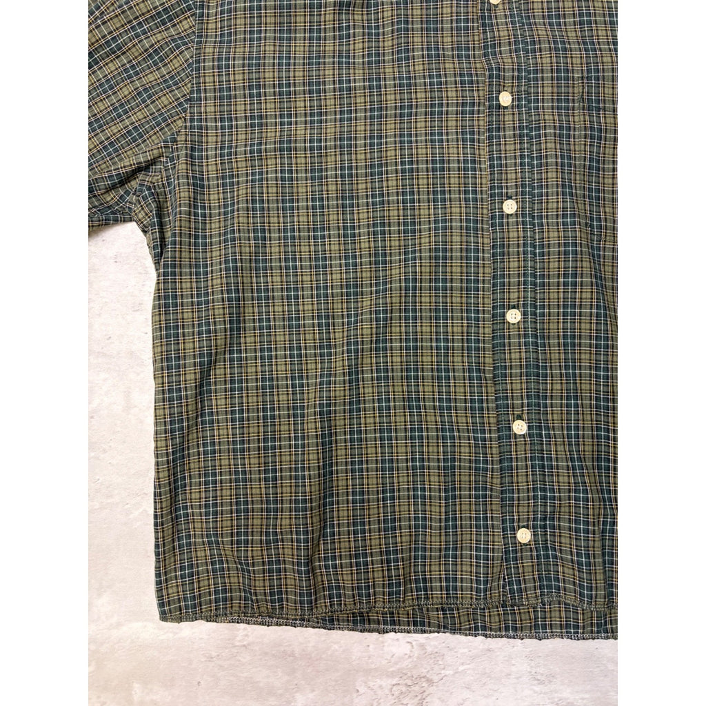 Vintage Basic Editions Single Pocket Plaid Cropped Button Up Shirt Size Large