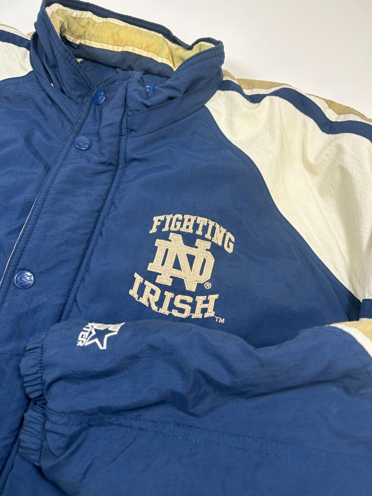 Vintage 90s Notre Dame Fighting Irish Starter Insulated NCAA Jacket Size 2XL