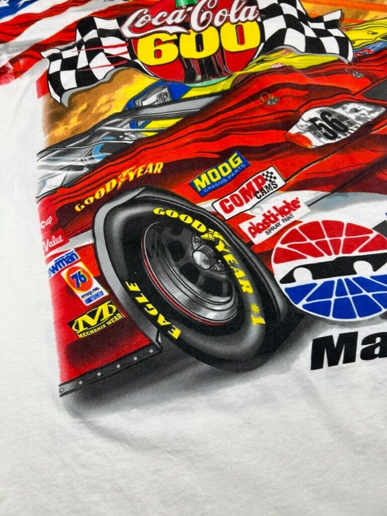 Vintage 2001 Nascar Coca Cola 600 AOP Racing Graphic T-Shirt Size 2XL