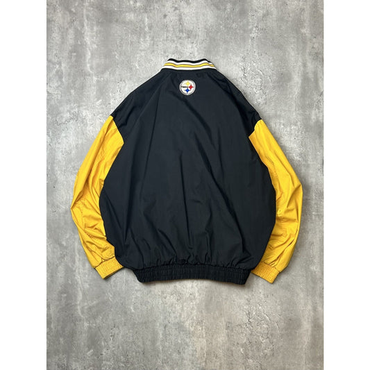 Vintage 90s Pittsburgh Steelers NFL Embroidered Nylon Bomber Jacket Size XL