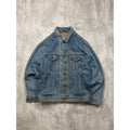 Vintage Levis Red Tab Blanket Lined Medium Wash Denim Trucker Jacket Size Large