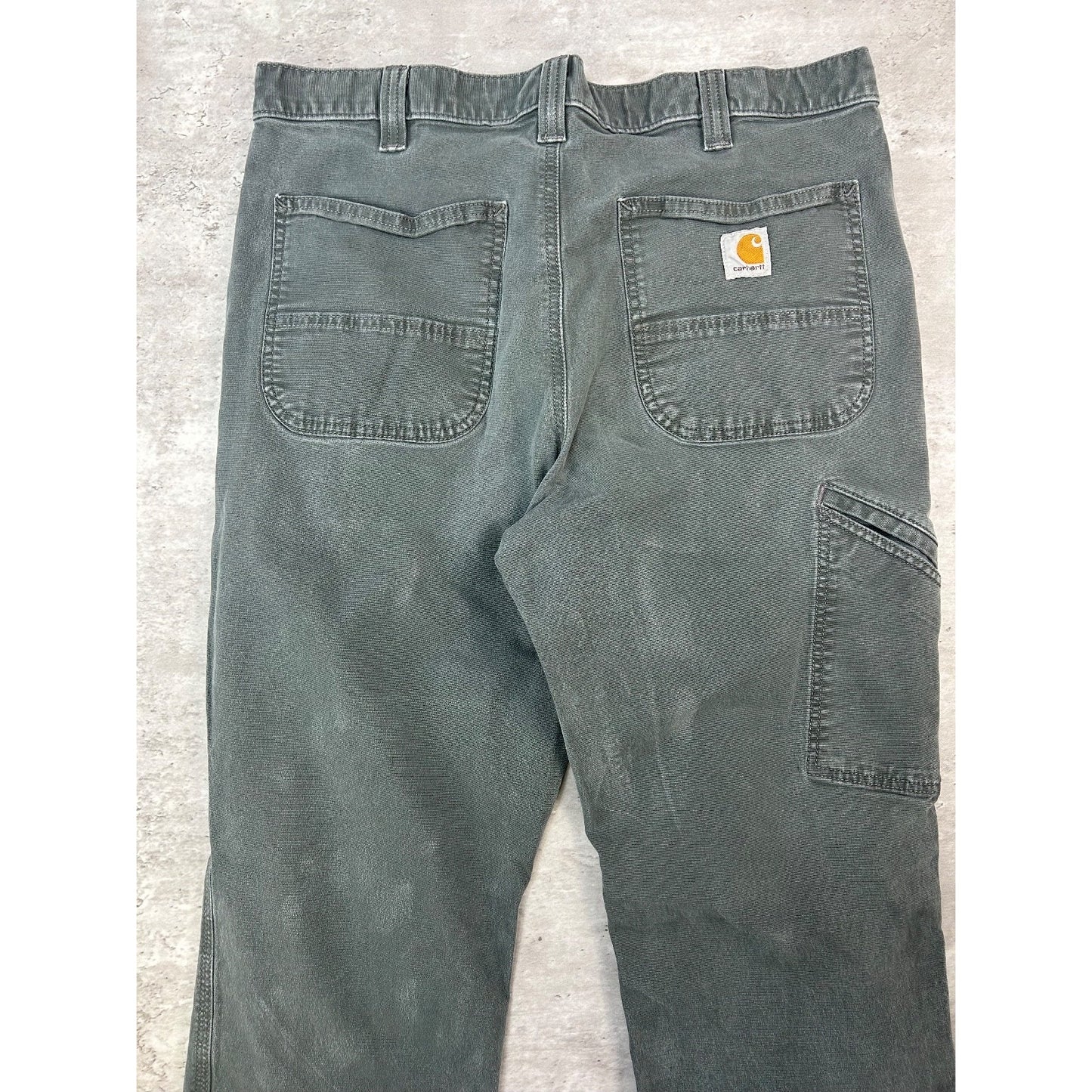 Carhartt Relaxed Fit Canvas Workwear Five Pocket Pants Size 34 Green