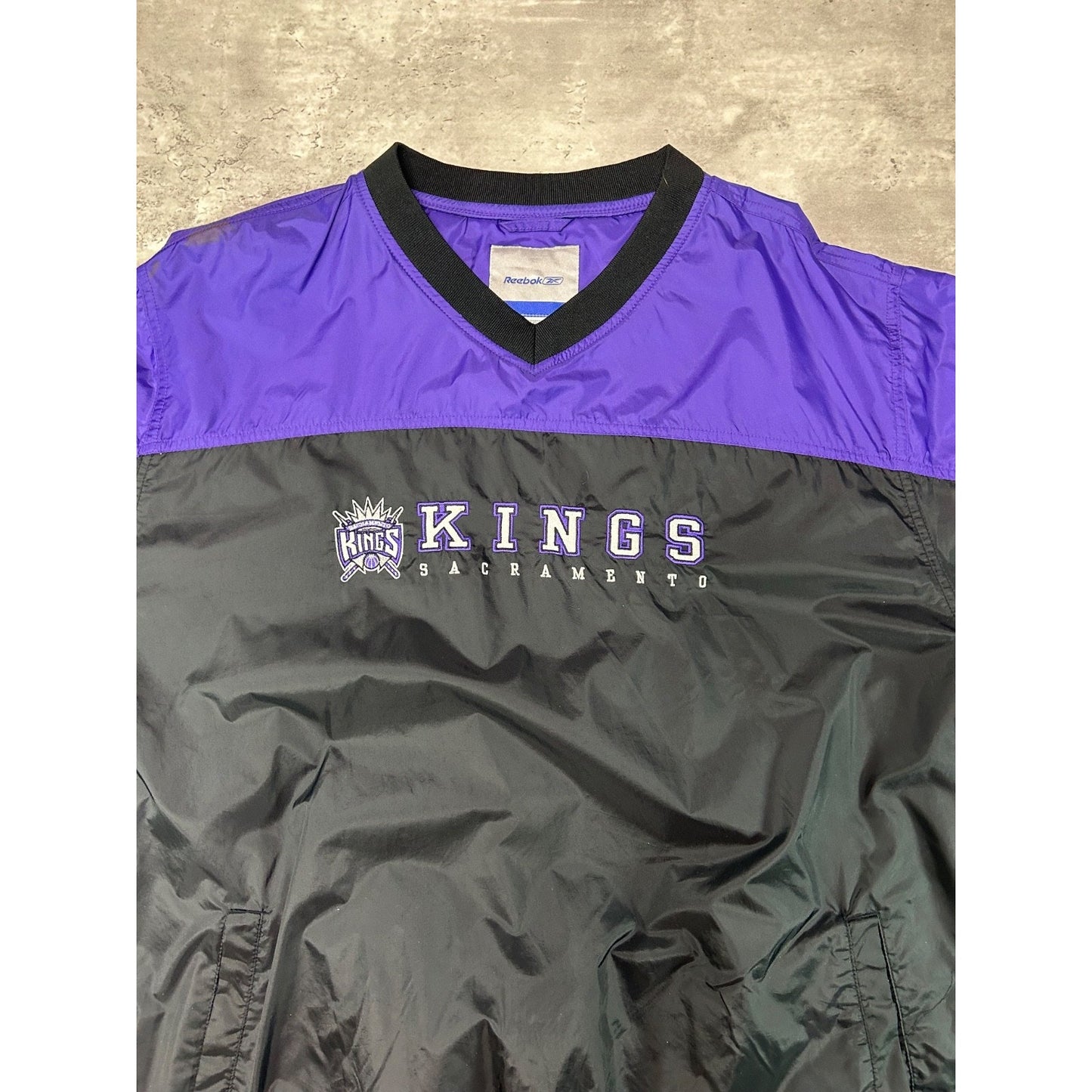 Vintage 2000s Sacramento Kings NBA Embroidered Windbreaker Jacket Size XL
