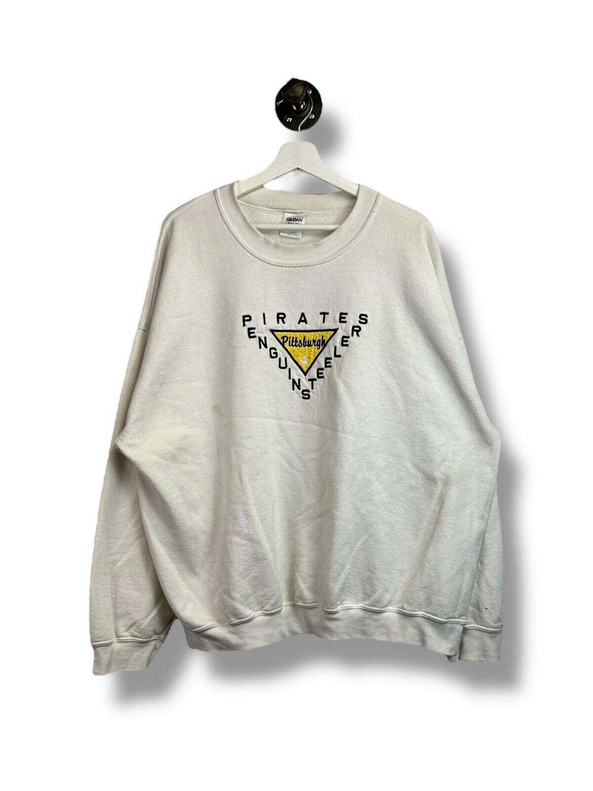 Pittsburgh Sports Teams Embroidered Graphic Spellout Sweatshirt Size 2XL White