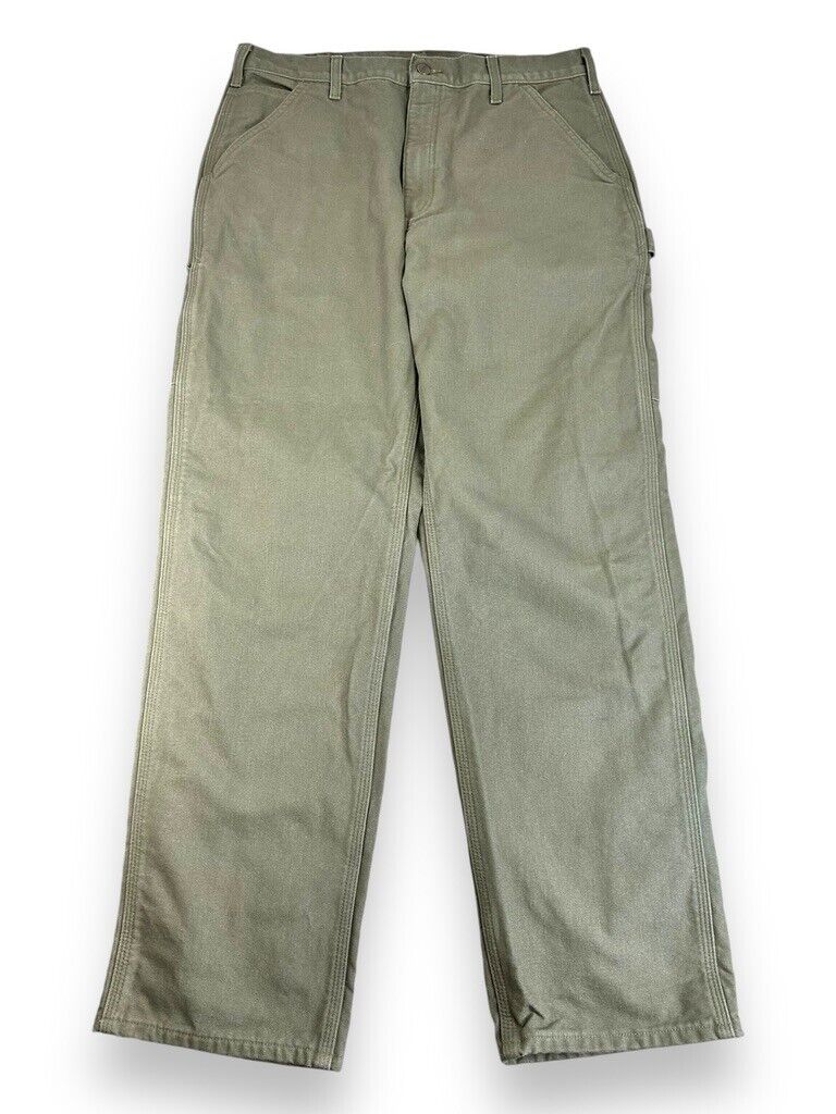 Carhartt Plaid Lined Canvas Workwear Carpenter Pants Size 36W