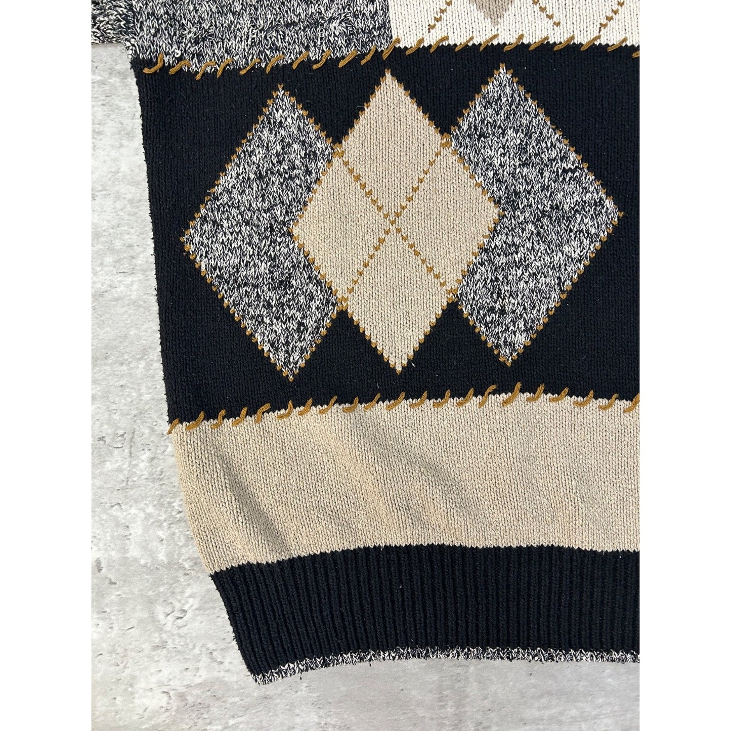 Vintage Croft & Barrow Abstract Print Pullover Knit Sweater Size Medium