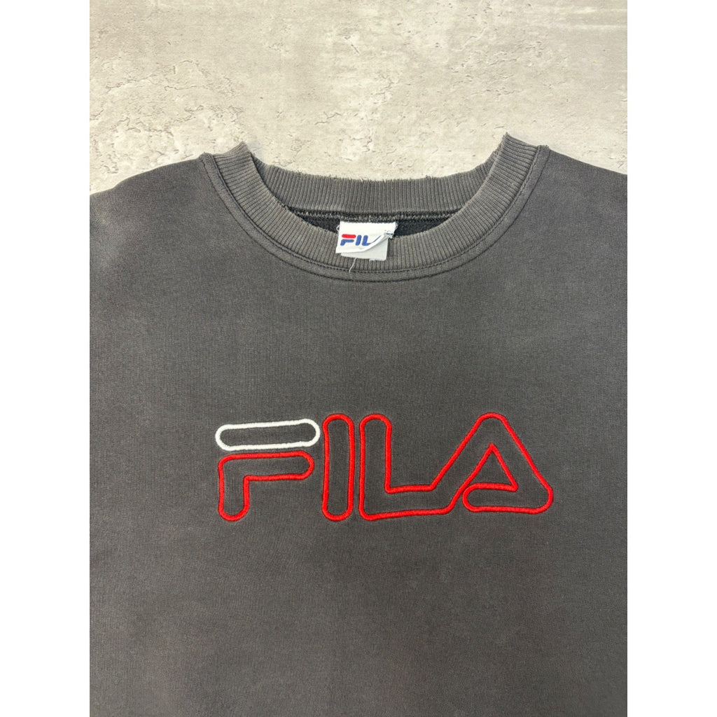 Vintage 90s Fila Embroidered Logo Spellout Sweatshirt Size Small