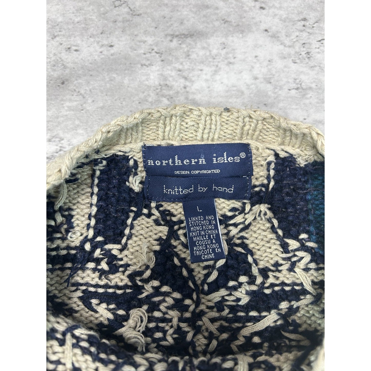Vintage 90s Northern Isles Snowflake Print Ribbed Pullover Knit Sweater Sz Large