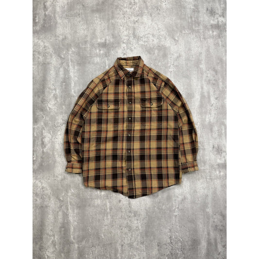 Vintage Carhartt Plaid Double Pocket Workwear Long Sleeve Button Up Shirt Medium